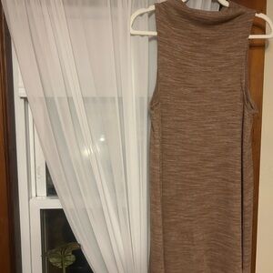 Sleeveless Brown Midi Dress